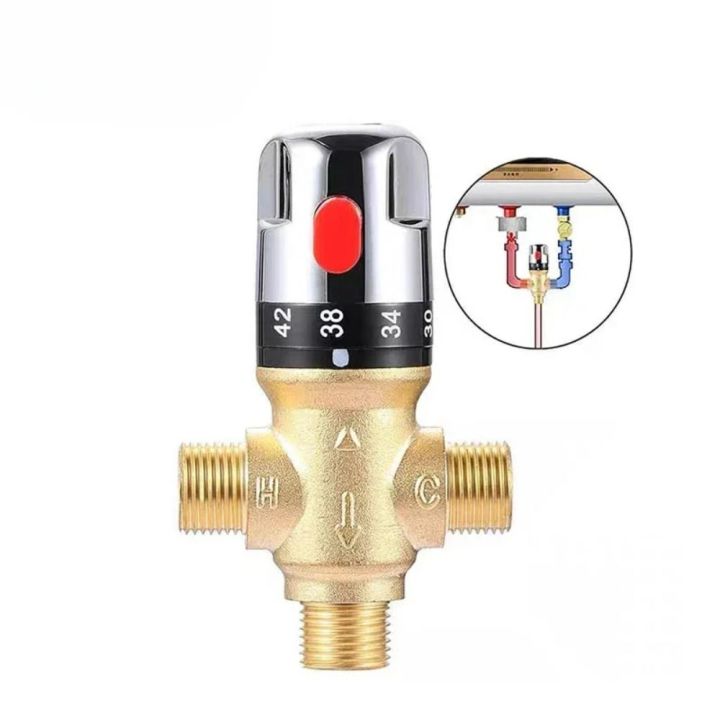 PUNTA 3Way Van trộn nhiệt Kiểm soát nóng và lạnh Đồng thau nguyên chất ...