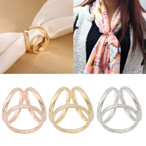 Scarf Buckle Multipurpose Hollow Round Shawl Buckle Clip for Women Lady Brooch Pins for Clothing Dress Wedding Party
