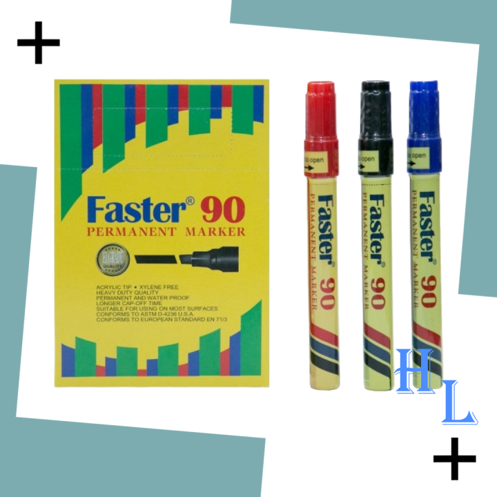 Faster 90 Permanent Marker (Box of 12pc) Lazada