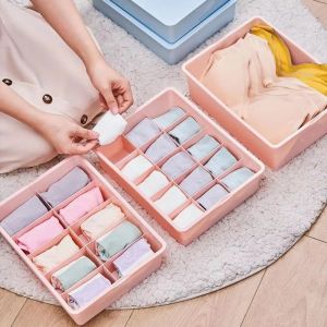 PAXTONE With Cover Underwear Storage Box Multifunctional Dustproof Bra Drawer Organizer Grids Classification Stable Stacking Socks Storage Box For Underwear