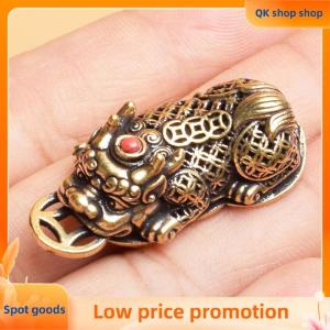 ✨QK shop✨ Brass Animal Pixiu Coin Charms Pendant Statue Ornament Chinese Miniature Figurines Home Office Tabletop Decoration Accessories