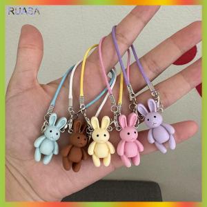 RUASA Cute Cartoon Mini Bunny Pendant Dollhouse Accessories For Plush Doll Neck Decoration Kawaii Rabbit Model Charms Dress Up Toy