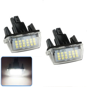 KingBe Umedf ไฟส่องป้ายทะเบียน LED สีขาว2ชิ้นสำหรับ Toyota Camry Yaris Vios Avensis