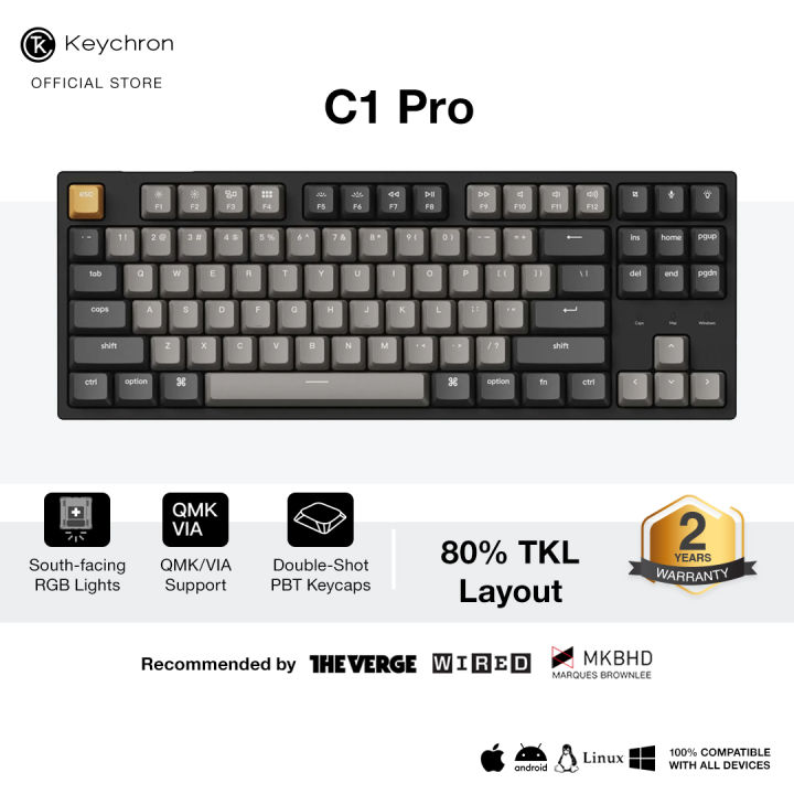 Keychron C1 Pro Wired Mechanical Keyboard RGB + 1000Hz Polling Rate