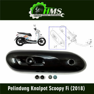 PELINDUNG KNALPOT SCOOPY 2018 - COVER TUTUP / PENUTUP / TAMENG / KENALPOT ESP Fi 2018 (K93) HITAM