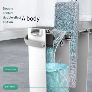 [2pcs Cloth] Magic Flat Mop/Self Wash and Dry/Extra Thick Reusable Microfiber Cloth/Wet or Dry Mopping