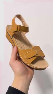 [Free Shipping] New Large-Size Open-Toe Casual Sandals Size 43 Popular WomenS Outdoor Sandals With Velcro Straps