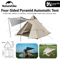 Naturehike Four-Sided Pyramid Automatic Tent Outdoor Portable Awning Four-Sided Quick Build Auto Pole Pyramid Large Hall Double Door For 3-4 Persons Waterproof Breathable Camping  Hiking Travel Heavy Duty Original Nature Hike. 