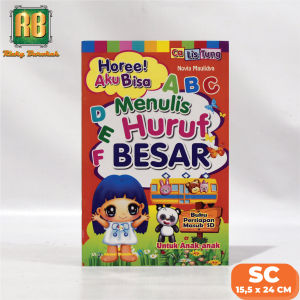 Buku Lancar Menulis Buku Hore Aku Bisa Menulis Huruf Besar Full Color Ukuran Sedang (Global Mandiri) SC