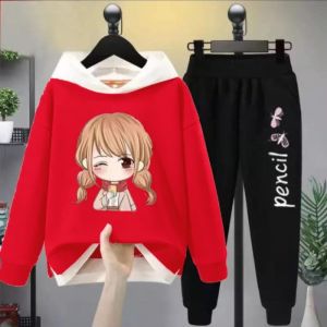 Baju Setelan Anak Perempuan Remaja Umur 7 - 12 Tahun Hoodie Pencil - Hitam