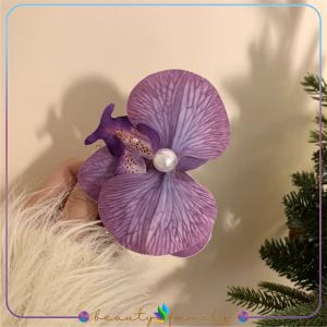 BF-C1382 Jepit Rambut Motif Bunga Anggrek Kupu-kupu Hiasan Kepala Aksesoris Rambut / Hair Clip Jepit