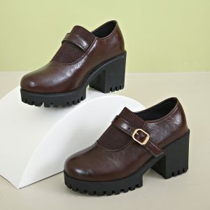 [Free Shipping] New Style Platform Shoes With Thick Heels And A Deep Toe Suitable For Professional Wear WomenS Autumn Collection Available In Large Sizes With Thick Soles And High Heels