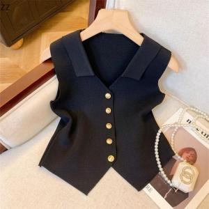 [3-day express delivery🔥🔥🔥] French Temperament V-neck Single Breasted Sleeveless Knitted Vest For Women