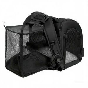 IPIE2 Expandable Pet Carrier Bag Foldable Breathable Mesh Expandable Pet Carrier Portable with Shade Cover Cat Carrier Backpack Travel