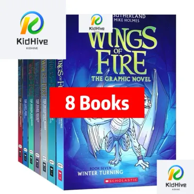 Wings of Fire Graphic Novel Children Story comics book Escaping Peril Winter Turning Moon Rising Dragonet Prophecy（8 boos）