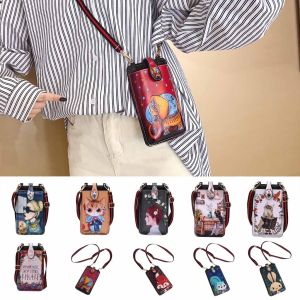 Women Crossbody Cell Phone Wallet Bag Cute Cartoon Mobile Phone Pouch Universal Small Shoulder Bag Holster Gift