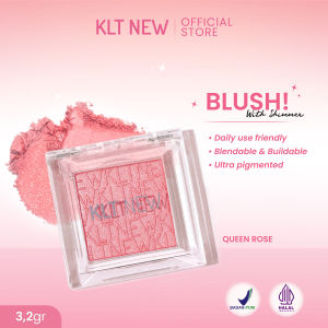 KLT NEW Blush On – Perona Pipi Natural dengan Vitamin E & Rose Essential Oil | Pigmentasi Alami 5 Pilihan Warna (Matte & Shimmer)