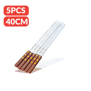 40CM 1PCS 5PCS SUS 304 Stainless Steel Camping Zone Skewer Outdoor BBQ Camping Cooking Utensils Barbeque Kebab Stick