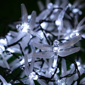 Lampu Hias dekorasi dragonfly capung lucu dengan solar panel 20 LED 5 meter