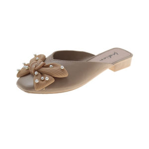 Free Shipping Summer Bow-Knot Half-Slipper Sandals For Women Slip-On Sandals For Outdoor Wear WomenS Closed-Toe Lazy Sandals