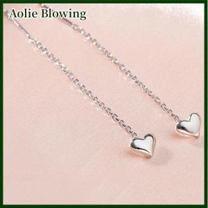 Aolie 1Pair Trend Long Wire Tassel Thread Chain Climb Star Heart Beads Pendants Drop Earrings For Women Straight Hanging Ear Jewelry