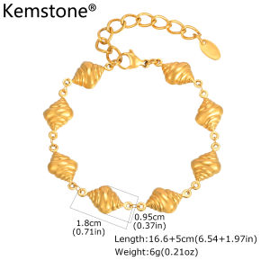 Kemstone Ocean Wave สร้อยข้อมือ Link สังข์สแตนเลสของขวัญเครื่องประดับสำหรับเดินชายหาดฤดูร้อนสำหรับผู้หญิง