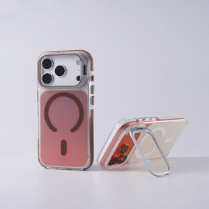 Luxury Camera Lens Holder for MagSafe Phone Case For iPhone 17 17pro max 16 Pro 15 14 13 Wireless Charging Hard Shockproof Cover