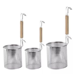 Stainless Steel Strainer Colander Mesh Wire Basket Hot Pot Cooking Tool Utensil Noodle Scoop Penapis