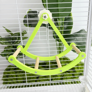 SFFGF Hanging Parrot Swing Toy Perch Stand Rotating Rocking Perch Stand Wooden Hammock Bite Resistant Parrot Enrichment Toy Bird Cage