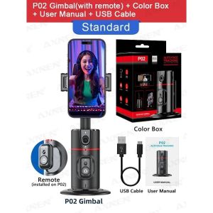 360 rotary gimbal stabilizer Tiktok smartphone live follow-up selfie desktop face tracking gimbal