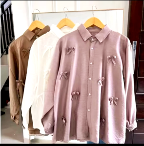 KEMEJA PITA KEKINIAN LENGAN PANJANG MOTIF PITA