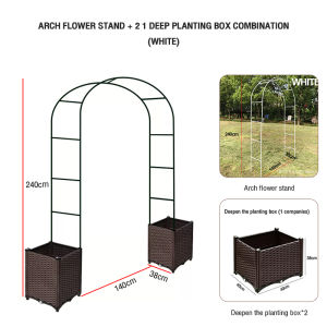 Arched flower rack climbing pergola garden arch portal outside grape moon season clematis iron stand planting box courtyard