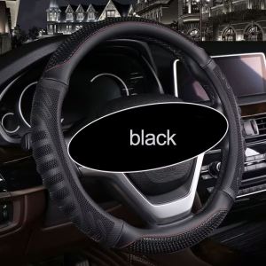 New Premium PU Leather Steering Wheel Cover for 15 inches Anti-Slip Durable Car Styling Accessory