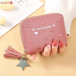 🚚【Local Express Delivery】🚚 Women Wallet Ladies Mini Small Short Tassel Wallet Cute Girl Zipper Pu Leather Purse Female Hand Wallet Purse