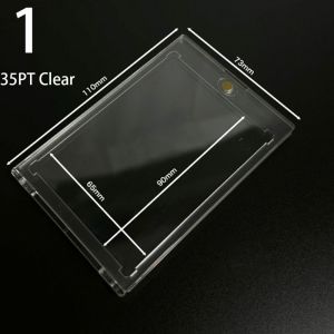 EIJINGY พลาสติกแข็งแข็ง ที่ใส่บัตรแบบแม่เหล็ก อะคริลิค 35PT เคสลายสปอร์ตสตาร์การ์ด การเล่นของขวัญเด็ก ป้องกันรังสียูวี ตัวป้องกันบัตร บัตรภาพไอดอล