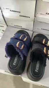 [Free Shipping] 2026 Summer Thick-Soled Sandals For Women Height-Increasing Denim Hot-Selling Casual Round-Toe Beach Sandals With Back Ties