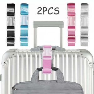 2pcs Strap Gantungan Koper/Trolley/Suitcase Luggage Hanger Strap Kaitan Gantungan Tas Button Buckle Belt Bag Part Cantolan Koper Serbaguna