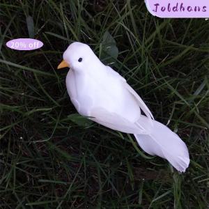 Joldhans Chim Bồ Câu Trắng lông bọt nhân tạo người yêu Hòa Bình chim bồ câu chim nhà vườn trang trí đám cưới giả chim mô hình XMAS cây đạo cụ