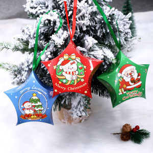 Annies Sphere สร้างสรรค์คริสต์มาสดาวกล่องขนมซานตาคลอสลายกวางเรนเดียร์กล่องของขวัญวันหยุดตกแต่งวันหยุดของขวัญ