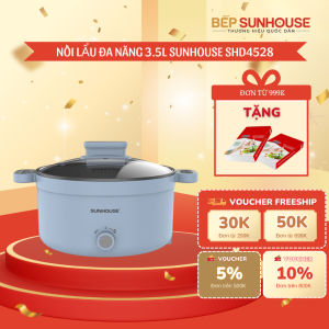 LẨU ĐIỆN SUNHOUSE 4 LÍT SHD4526 - Tích hợp 2 chức năng lẩu và nướng Bảo hành chính hãng 12 tháng
