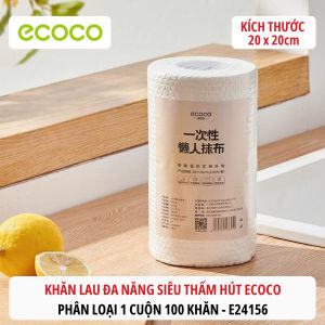 Khăn lau dùng 1 lần ECOCO siêu thấm hút Giấy lau thức ăn thấm dầu mỡ lau bếp chén bát đa năng thế hệ mới 24156