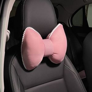 Car Headrest Cute Bowknot Breathable Car Decoration Accessories for Girls