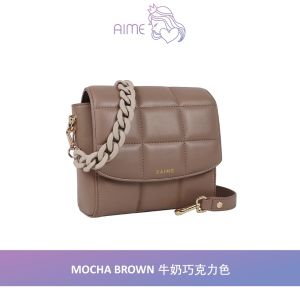 [PRE-ORDER] SAIME | Synthetic Leather Sweet Chain Chocolate Bag (ETA:2023-11-25)