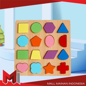 MallMainan-M313 Mainan Edukasi Anak Puzzle Kayu 3D Huruf Angka dan Bangun Datar / Puzzle Alphabet Mainan Kayu Anak / Wooden Toys ABC Kids