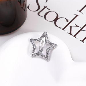 【♡Lovely girls house♡】5Pcs Pentagram Star Clip Y2K Silver Hair Clips Versatile BB Clip INS Metallic Sweet Cool Hair Accessories