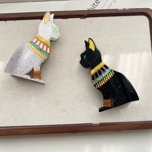 Creative Egyptian Cats Hair Claw Strong Secure Hair Clip for Women Lovely Cats Hair Grip for Ponytail Popular Hair Holder