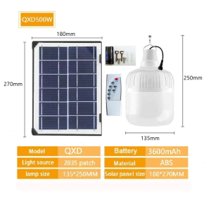 Solar LED 3000/500/1000W Emergency Light Bulb Waterproof Lamp Camping Portable Lantern Outdoor Light