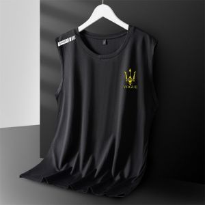 1 PC Mens Ice Silk Mesh Tank Tops Gym Stringer Transparent Bodybuilding Sleeveless Shirt Fitness Vest Male mesh Muscle Singlets Plus Size 3XL