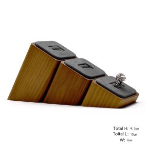 Oirlv Wooden Jewelry Showcase Display Set Diamond Ring Earrings Bracelet Necklace Mannequin Storage Organizers Holder Tray Exhibition Stand Rack SM081