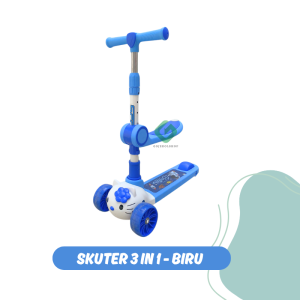 Mainan Anak Skuter Otoped Duduk 3 Roda 2in1 Ada Musik Lagu Lampu / Skuter Anak Umur 3 ke atas
